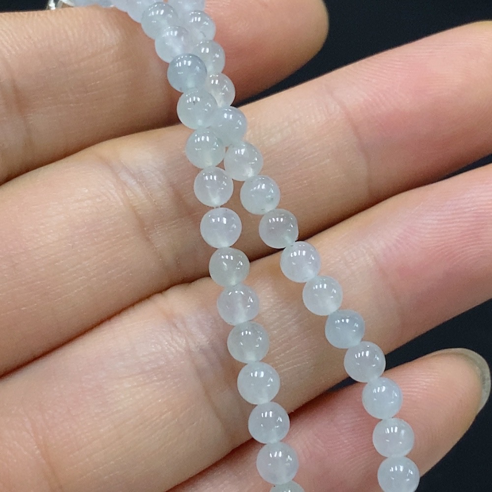 F29361987 Jadeite Bead Necklace Approx. 3.8mm Total Weight Approx. 12.01g Non-Gold