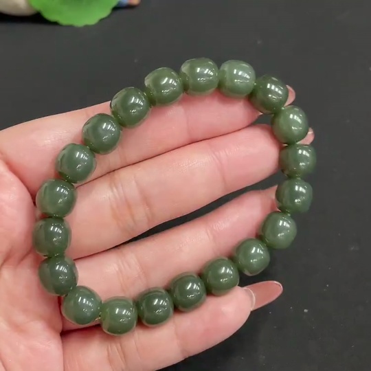 H35101701 Hetian Jade Bracelet, Approx. 9.8mm, Total Weight Approx. 33g