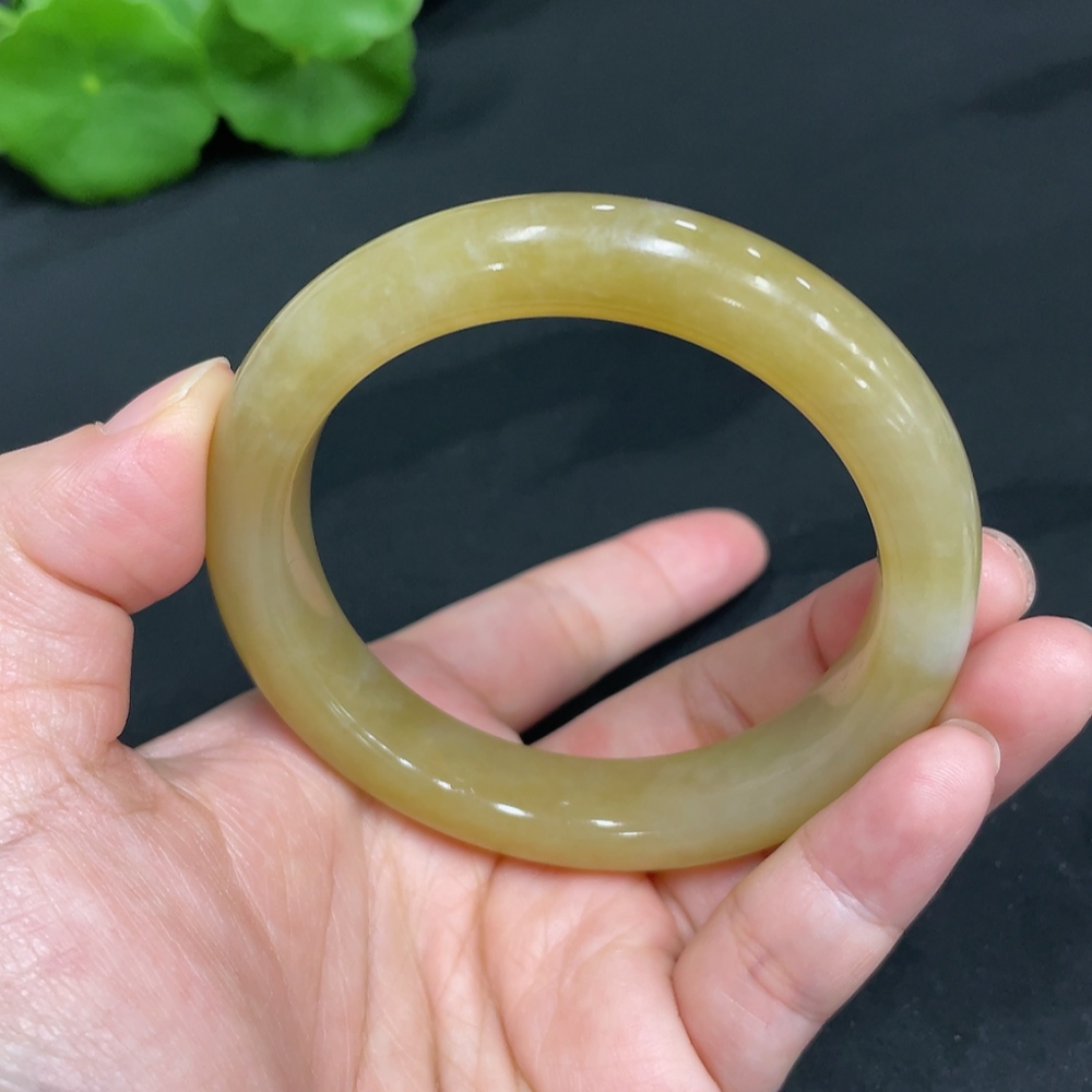 H34071983 Hetian Jade Round Bracelet Size 54.4 Total Weight Approx. 52.8g