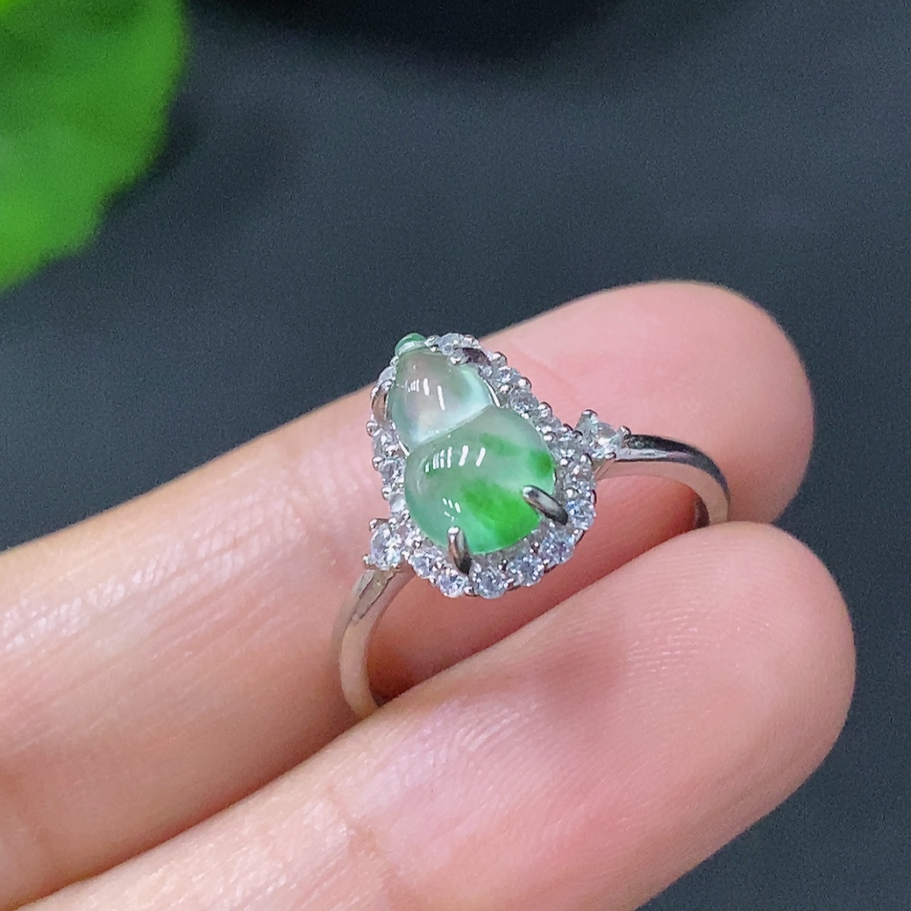 F30572485 Jadeite Inlaid Ring Non-Gold Adjustable Total Weight Approx. 1.93g