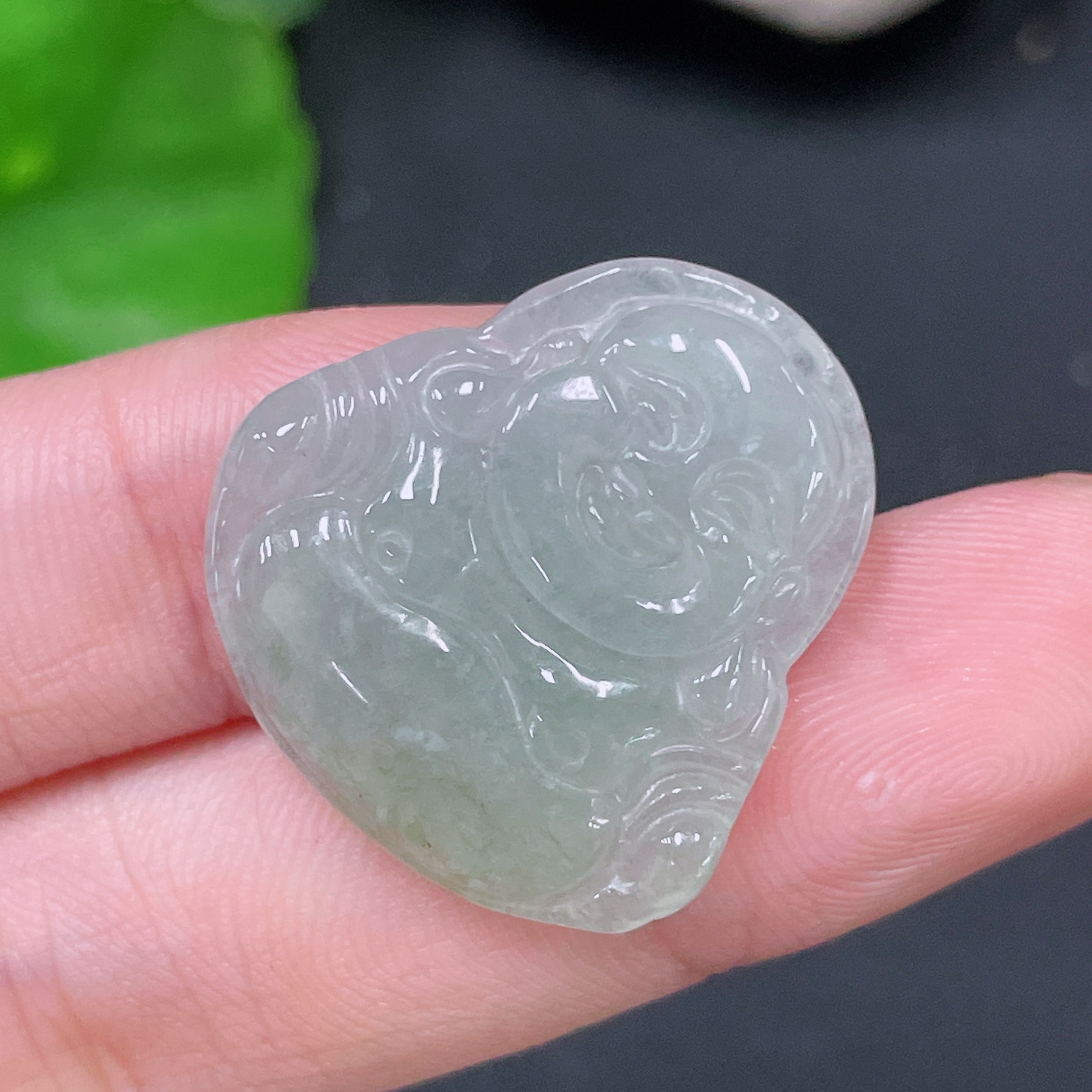 F33893043 Jadeite Buddha Pendant Total Weight Approx. 4.7g