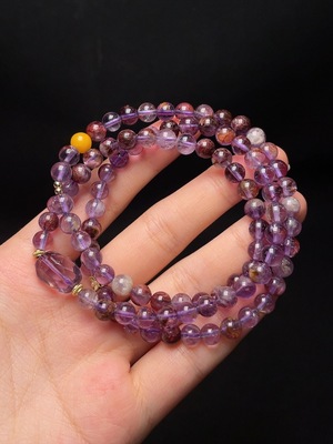 C34048437 Crystal Beaded Necklace (Color Origin Undetermined) with Amber, Non-Gold, Total Weight Approx. 32.2g, Size 6.3mm (Color)