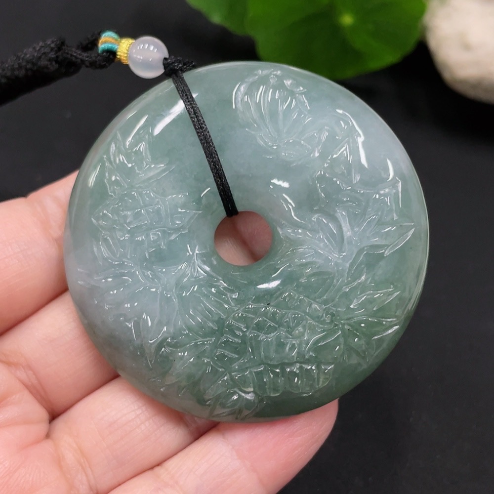 F31643404 Jadeite Pendant Total Weight Approx. 64g (Including Rope Weight) (With Non-Grade A Beads)