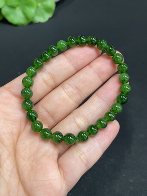 H34072834 Hetian Jade Bracelet, about 6mm, total weight about 9.8g