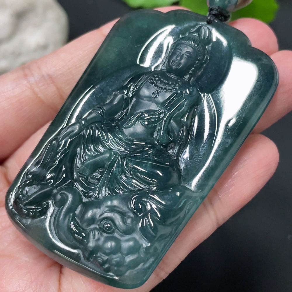 F27110753 Jadeite Samantabhadra Bodhisattva Pendant Total Weight Approx. 39.9g