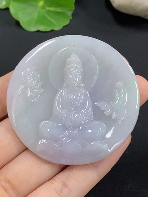 F42969368 翡翠观音挂件 货品总重约28.52g