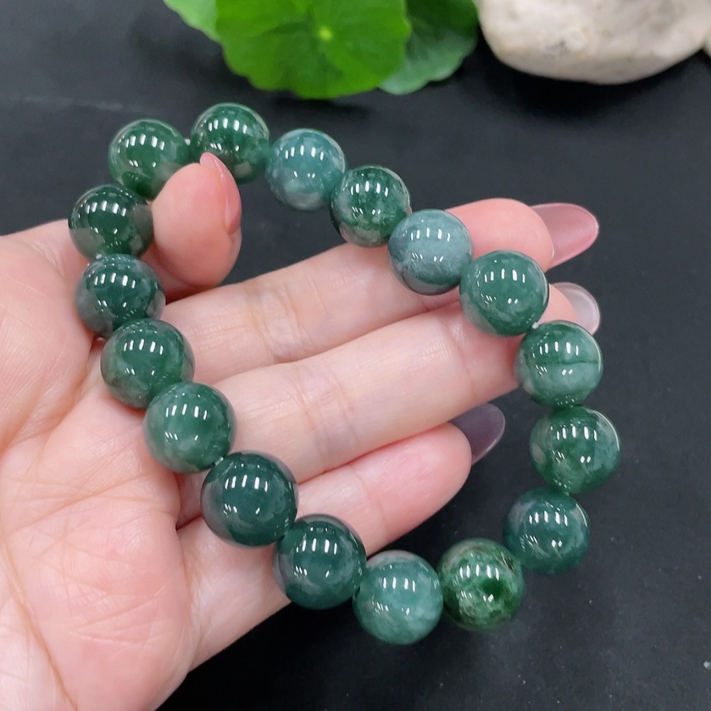 F34981933 Jadeite Bracelet Approximately 12mm Beads Total Weight About 49.4g