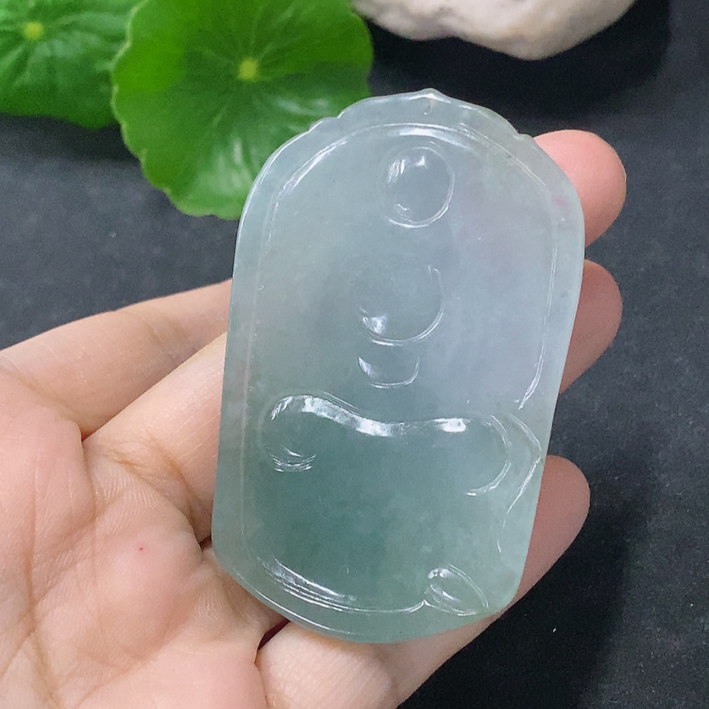 F33913333 Jadeite Pendant of Avalokitesvara Riding a Dragon