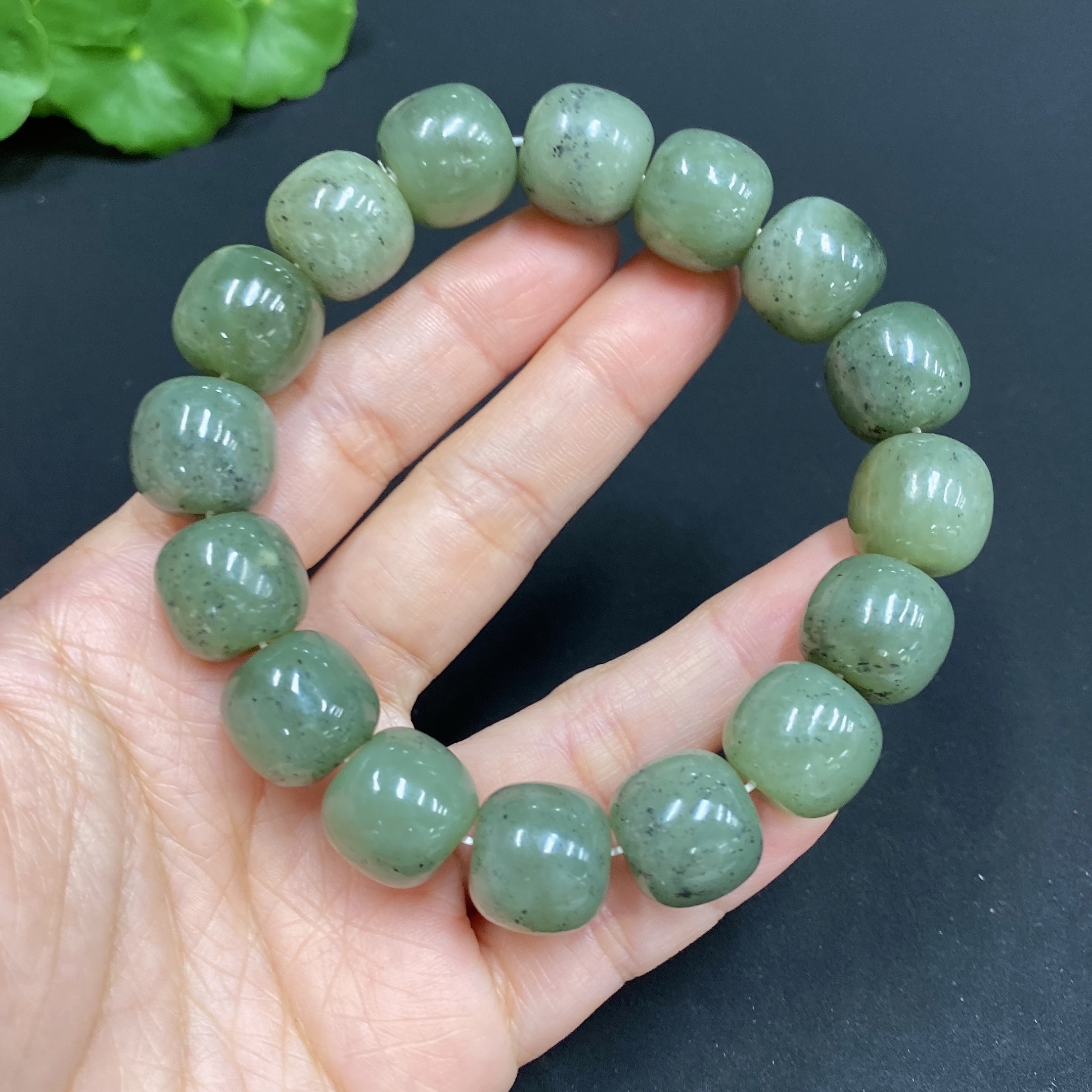H27154332 Hetian Jade Bracelet, Approx. 13.8mm, Total Weight Approx. 74.5g