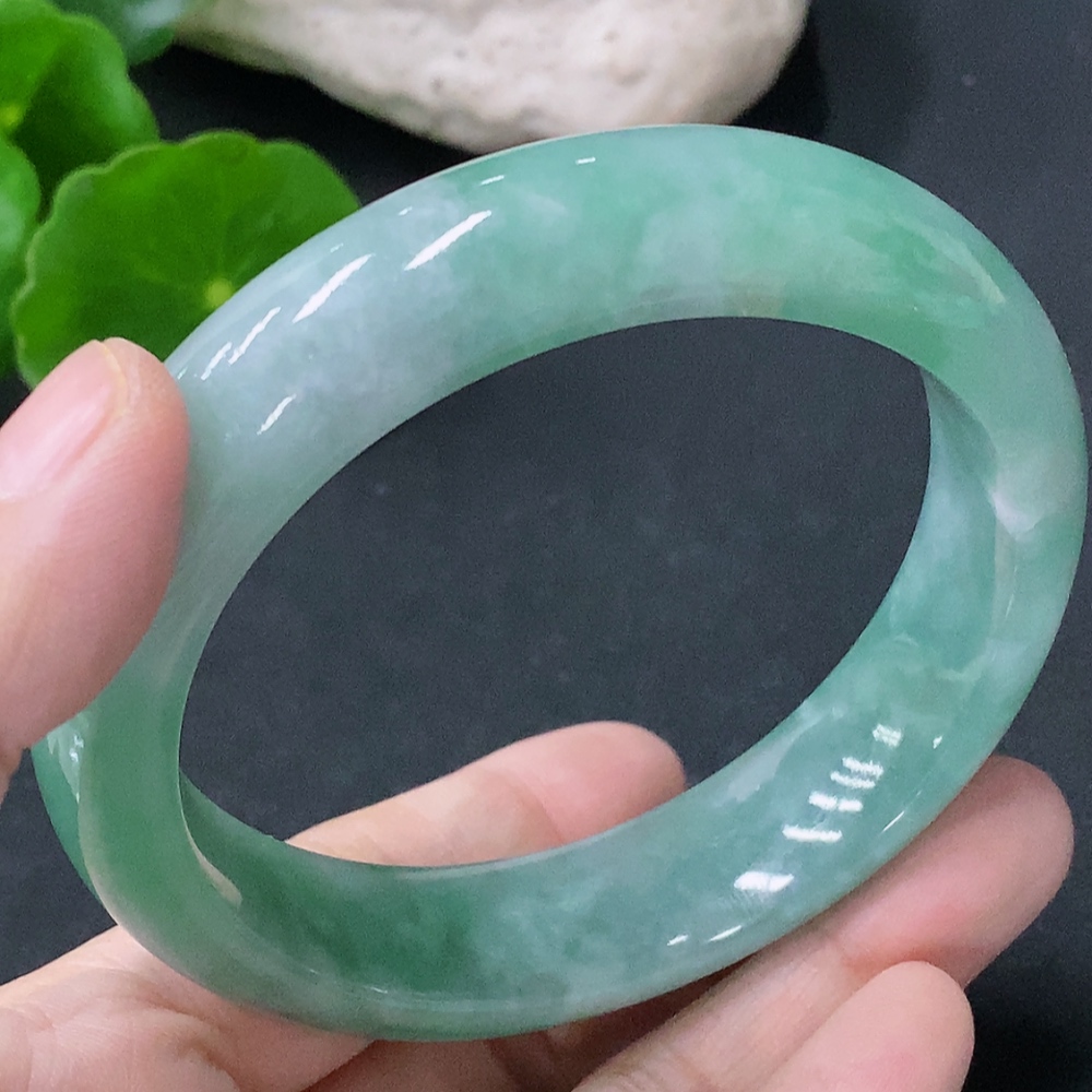 F33849442 Jadeite Round Bracelet Size 58.5mm Total Weight Approx. 72.9g