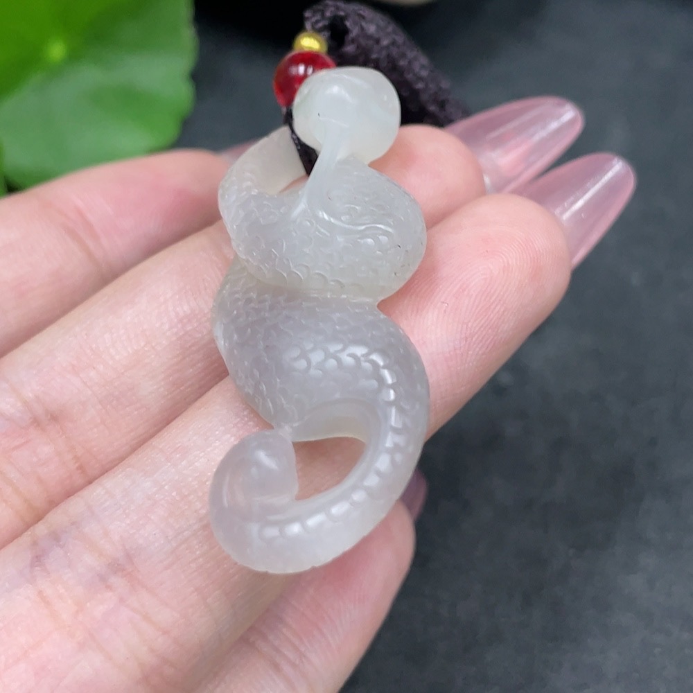 H33897177 Hetian Jade Pendant Snake Total Weight (with rope) 10g