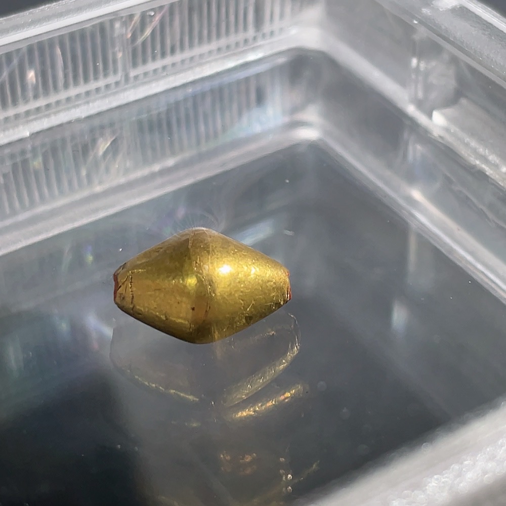 W26983502 Old Bead Zhubo Rating Open Box Qing Dynasty Double-Cone Gold-Plated Bead (Gold Lacquer) Gold Purity Approximately 90%