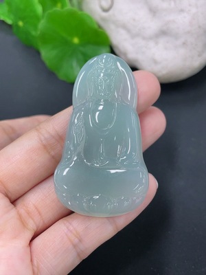 F41934747 翡翠挂件观音 货品总约重17.5g
