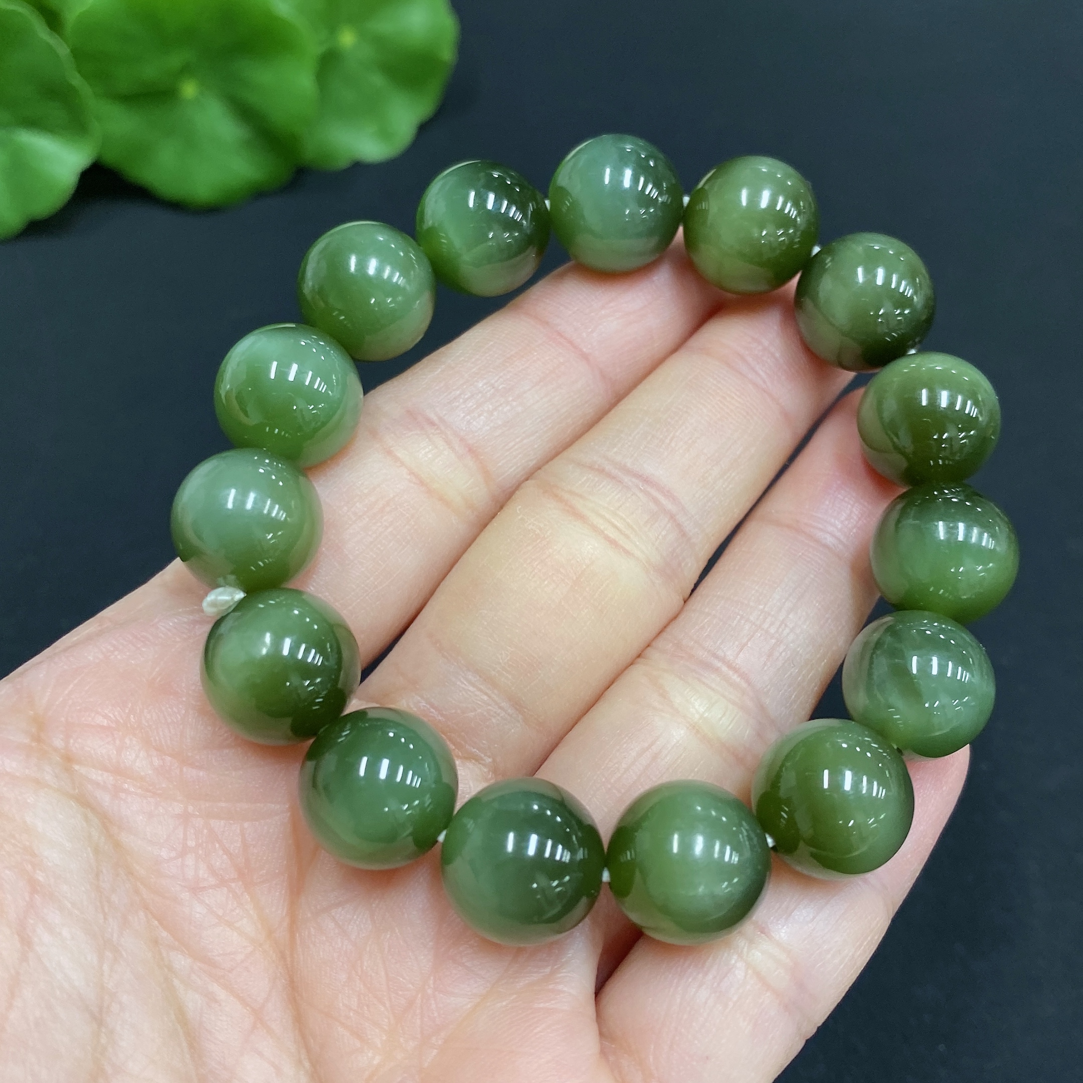 H31667186 Hetian Jade Bracelet Approx.11.4mm Total Weight Approx.38.3g