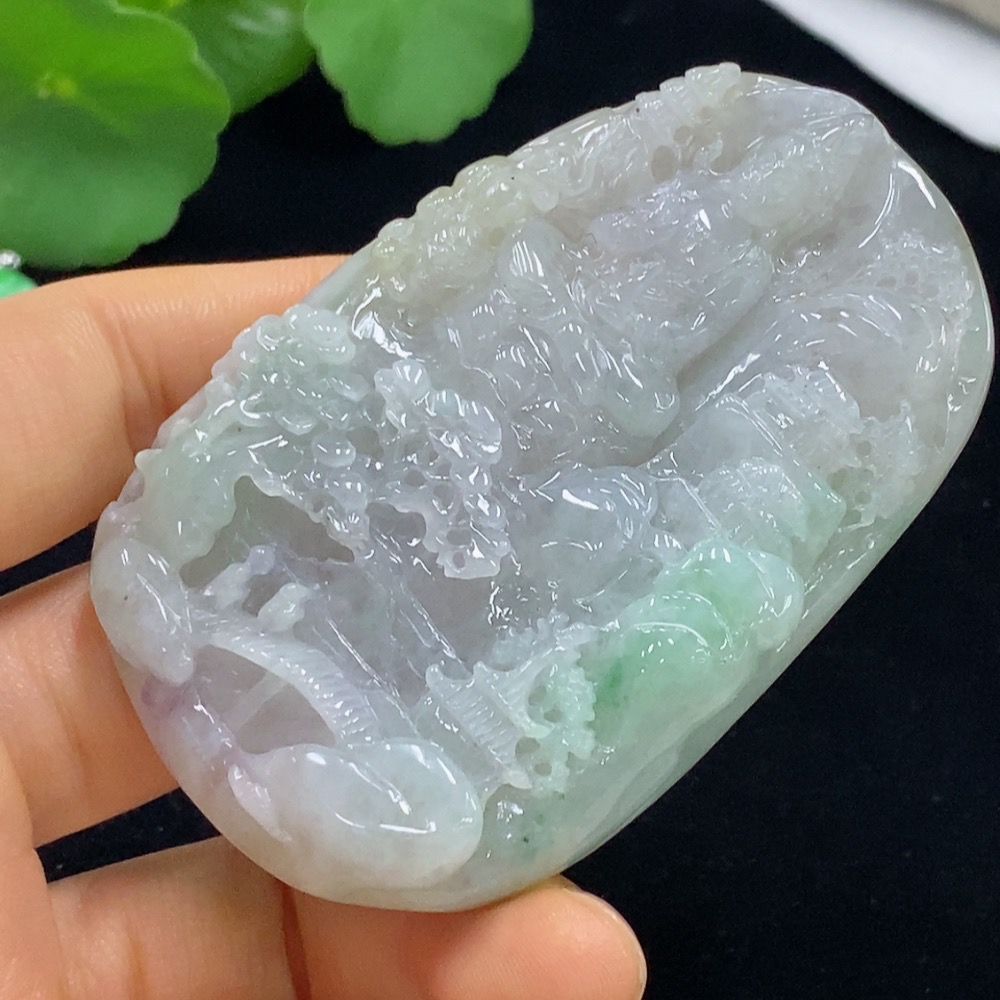 F35136629 Jadeite Guanyin Pendant, Total Weight Approximately 100.8g