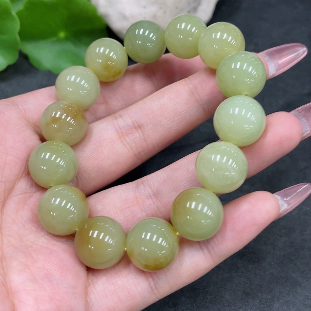 H33944796 Hetian Jade Bracelet, approx. 13.4mm, total weight approx. 57.2g