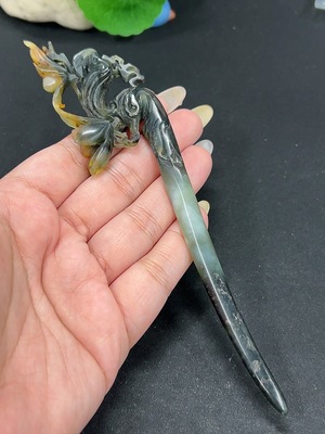 H42980063 岫玉(蛇纹石玉)发簪  货品总重约29g