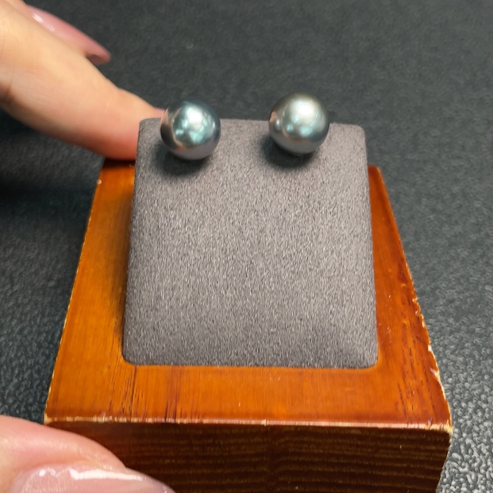 C28276277 Seawater pearl stud earrings, non-gold setting, approx. 9mm, total weight approx. 2.39g