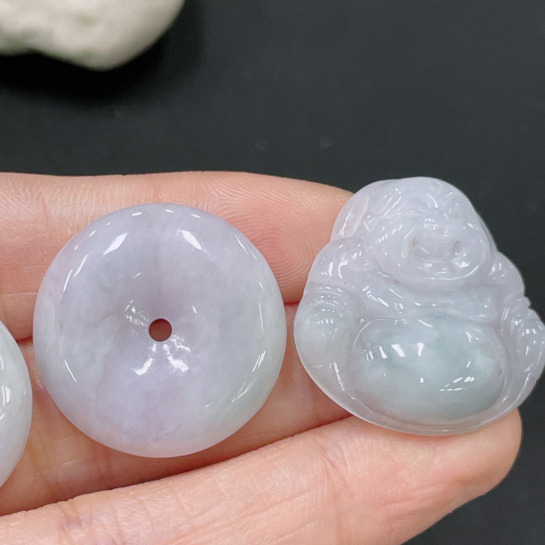 F33892988 Jadeite Pendant Peace Button Buddha