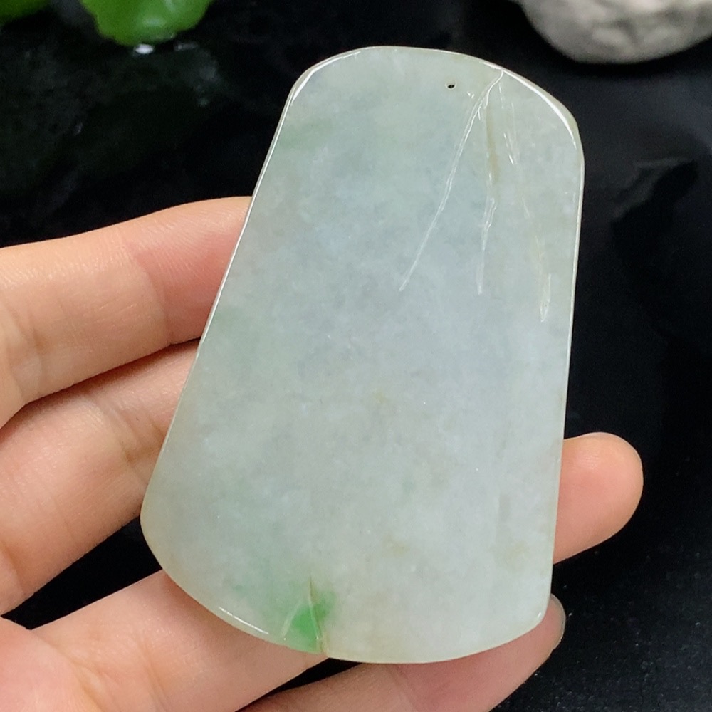 F29380105 Jadeitependant landscape plaque, total weight approx. 57.54g