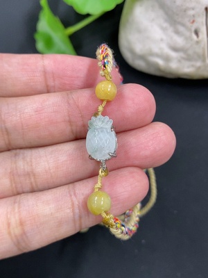 F46598607 翡翠镶嵌手绳 非金镶 货品总重约3.05g