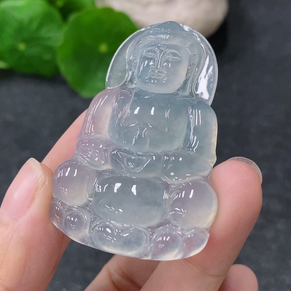 F34954648 Jadeite Pendant Guanyin Total Weight Approx. 15.53g