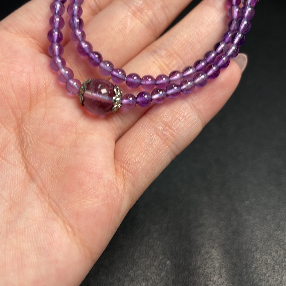 C33890097 Crystal Beaded Necklace Total Weight Approx. 10.08g Size 4.4mm Non-Gold