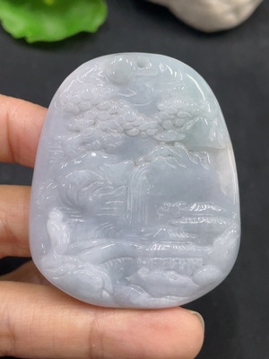F30499776 JadeitePendant Landscape, Total Weight Approx. 33.6g