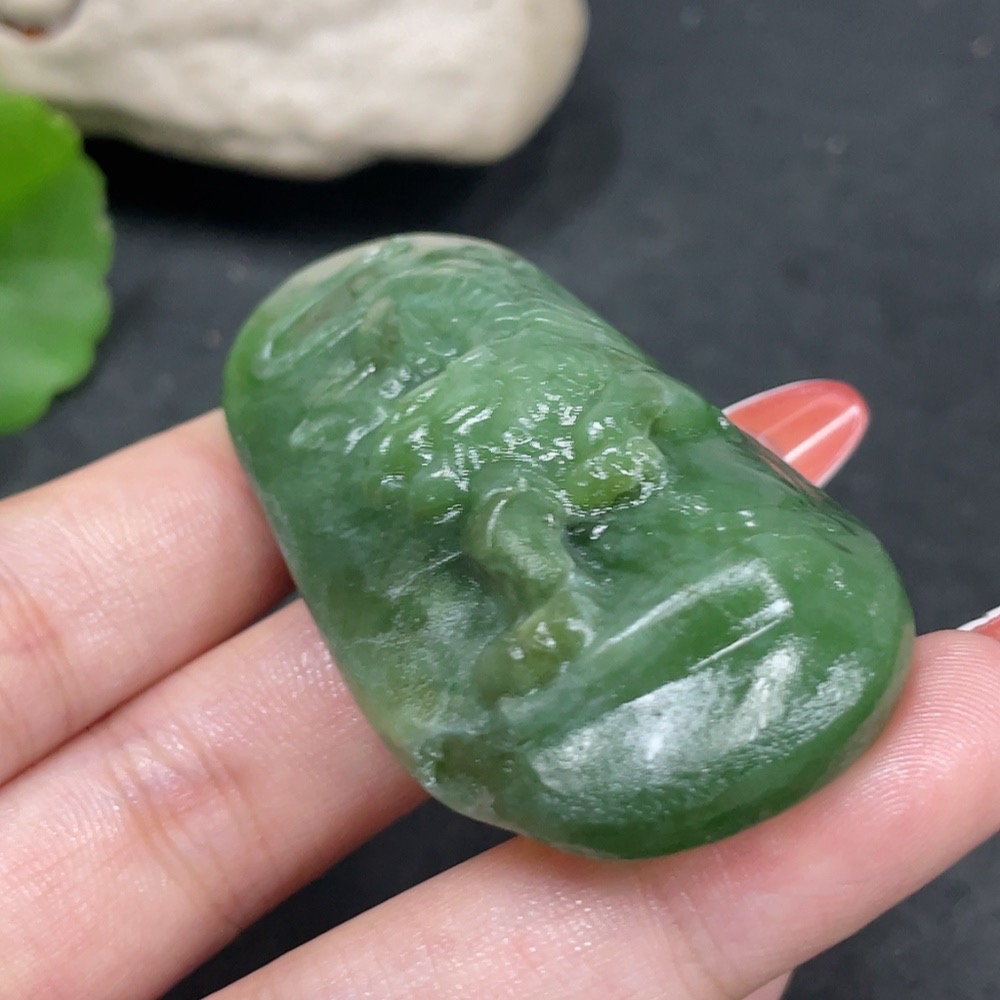 H34961122 Hetian Jade Jasper Pendant - Descending Tiger, Total Weight Approx. 46.4g