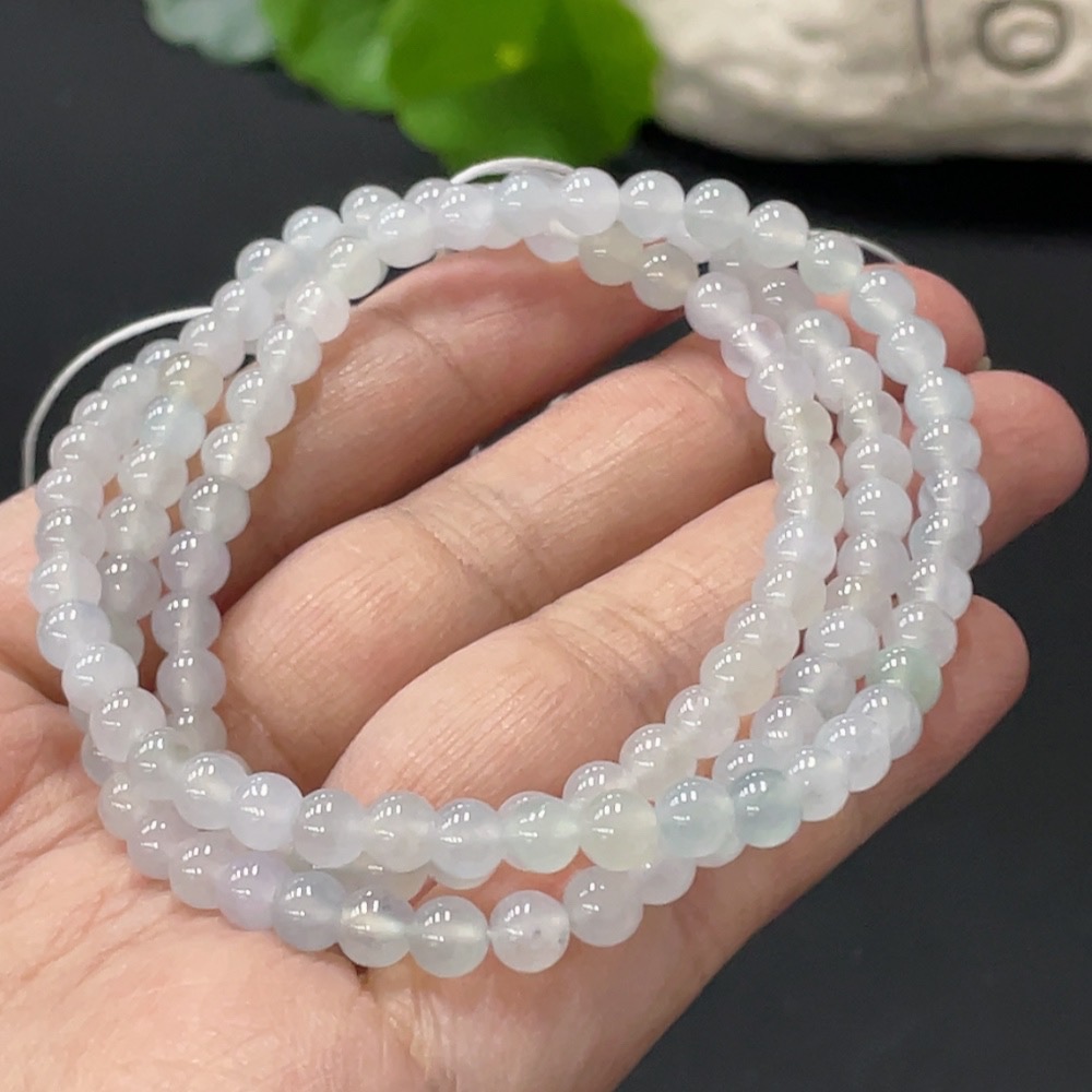 F31626329 Jadeite Bead Necklace Approx. 4.9mm Total Weight About 23.67g