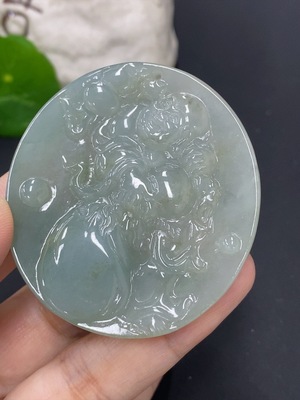 F39599755 Jadeite Buddha Pendant Total Weight Approx. 36.5g