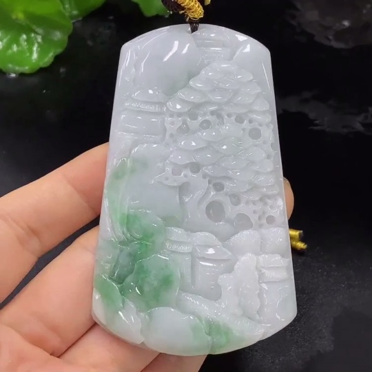 F22547798 Jadeite Landscape Pendant Total Weight 73.742g