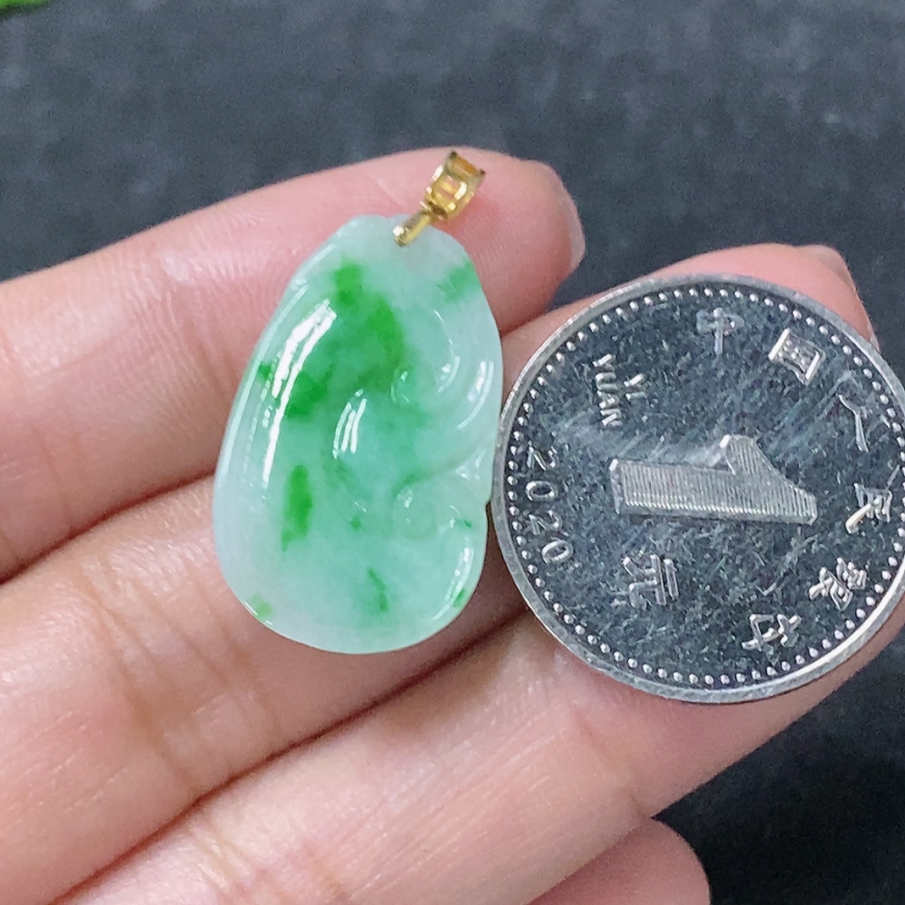 F34976581 Jadeite Pendant Ruyi 18k Total Weight Approx. 2g