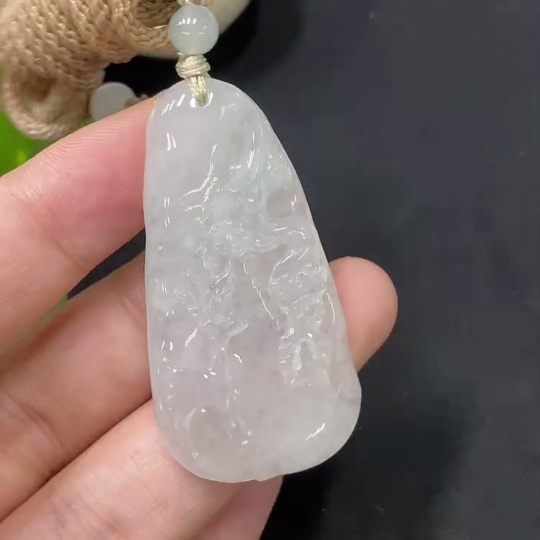 F29394386 Jadeite Pendant with Cord, Total Weight Approx. 19.08g