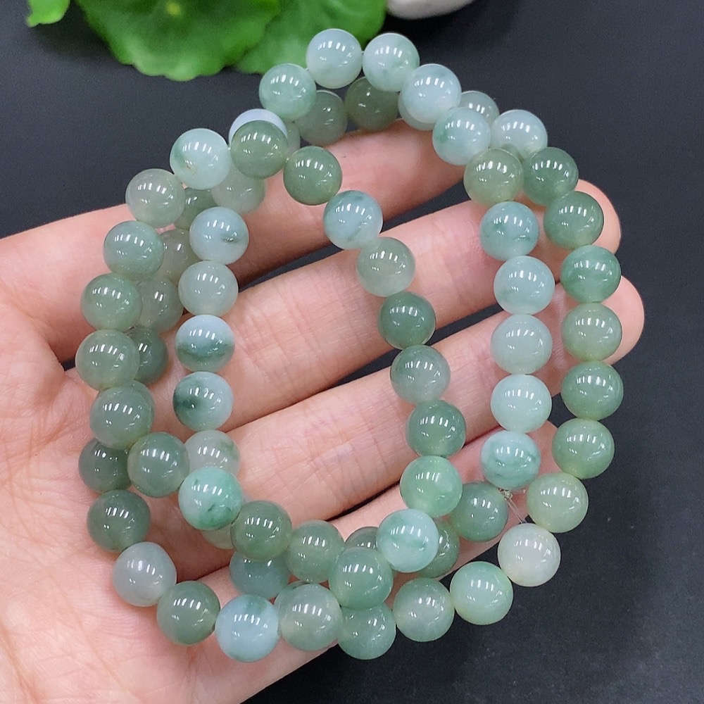 F29364742 Jadeite Bead Necklace Total Weight Approx. 59.7g Size 7.9mm