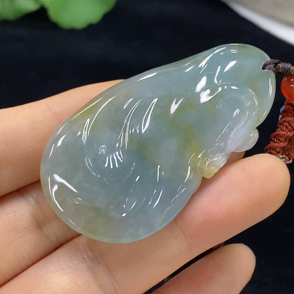 F31586212 Jadeite Pendant with Cord Total Weight Approx. 28.18g