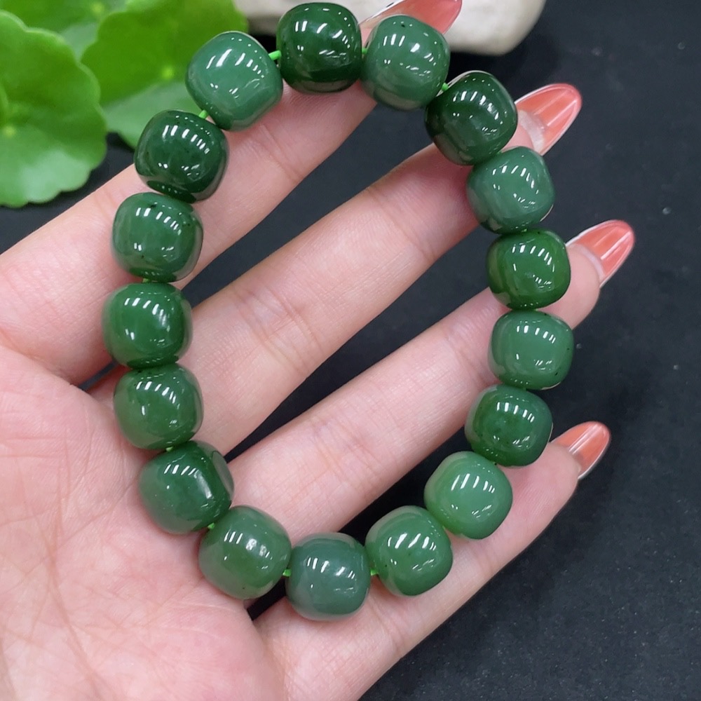 H34053286 Hetian Jade Jasper Bracelet Approx.11.5mm Total Weight Approx.48.5g