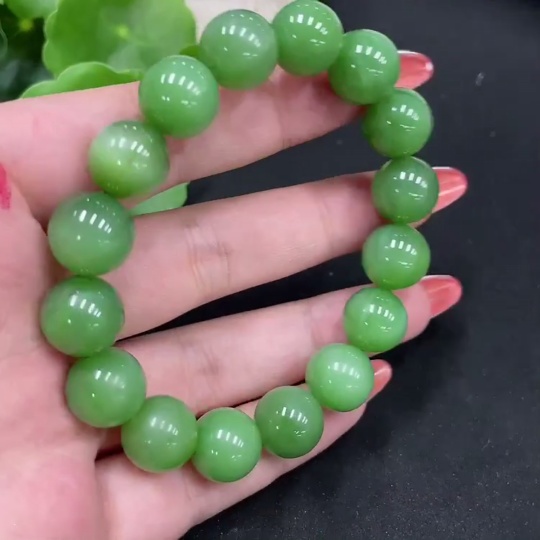 H34026021 Hetian Jade Bracelet Approx. 11.3mm Total Weight Approx. 41.7g