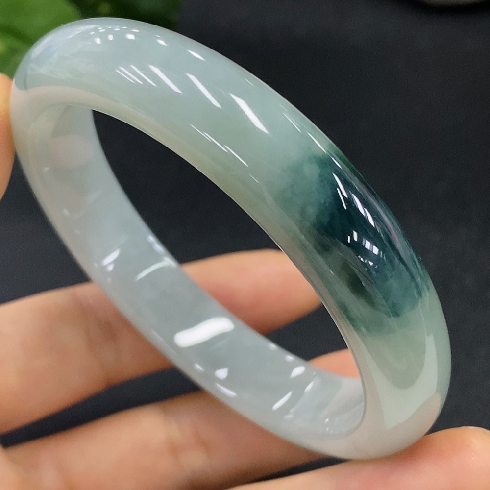 F19145325 Jadeite Round Bangle Size 57.3 Total Weight 54.462g