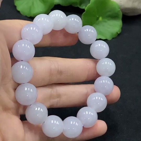 F30514636 JadeiteBeaded Bracelet 12.2mm Approx. 49.47g