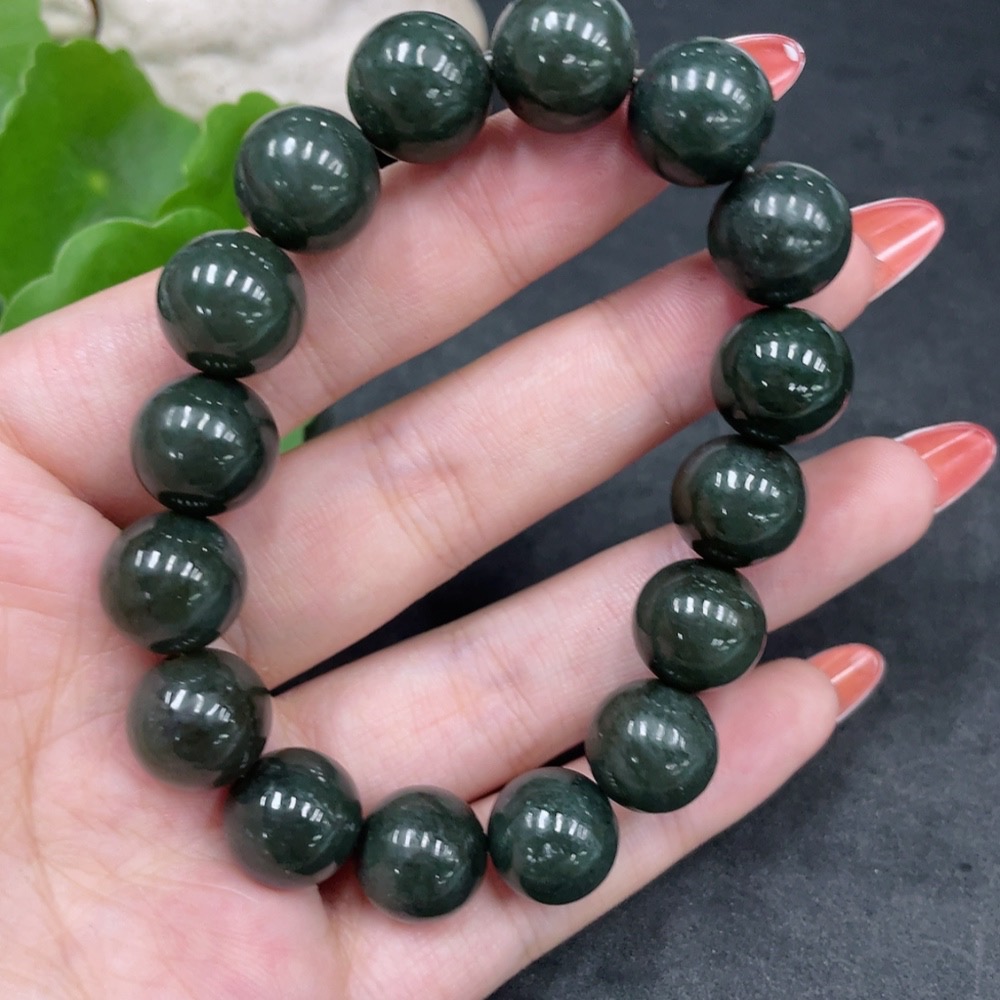 H34960842 Hetian Jade Bracelet, Approx. 12mm, Total Weight Approx. 43.9g