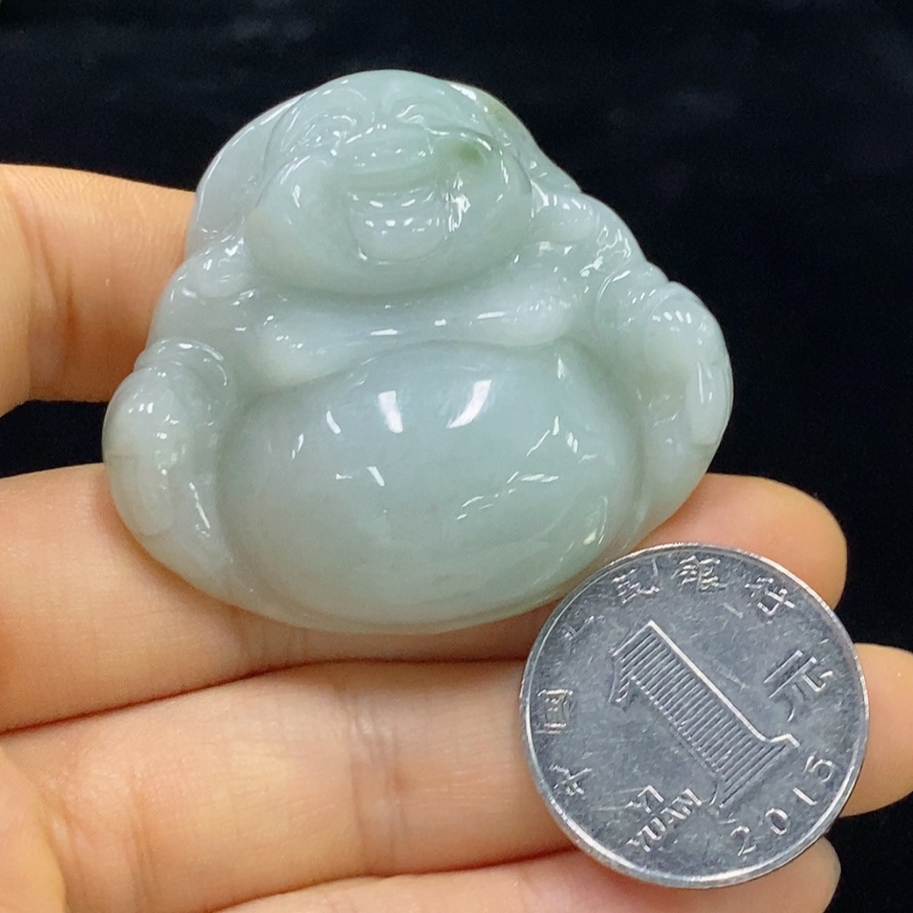 F34974655 Jadeite Buddha Pendant Total Weight Approx. 40.76g
