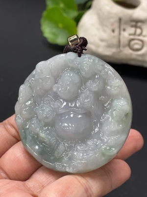 F33836512 Jadeite Buddha Pendant with a total product weight of approximately 48g
