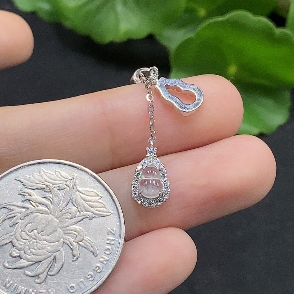 F35090340 Jadeite Gourd Inlaid Necklace Non-Gold Inlaid Total Weight About 2.52g