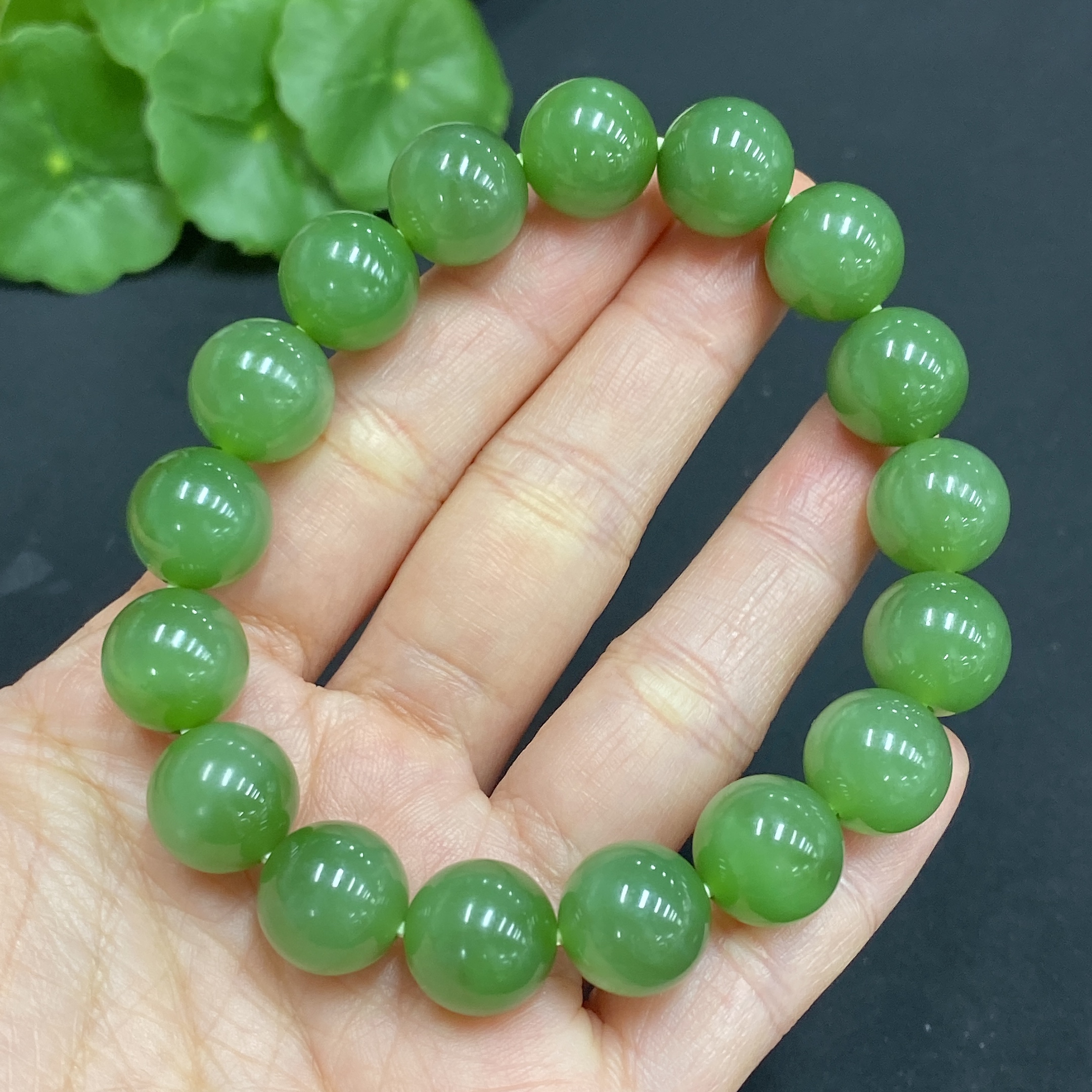 H28215358 Hetian Jade Bracelet, Approx. 11.8mm, Total Weight Approx. 45.5g