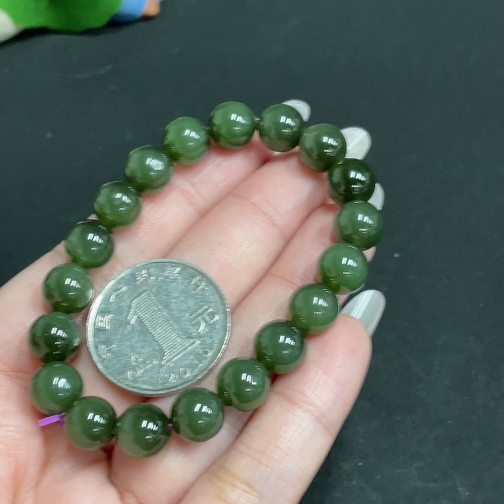 H27113480 Hetian Jade Bracelet, Approx. 8.6mm, Total Weight About 22.5g