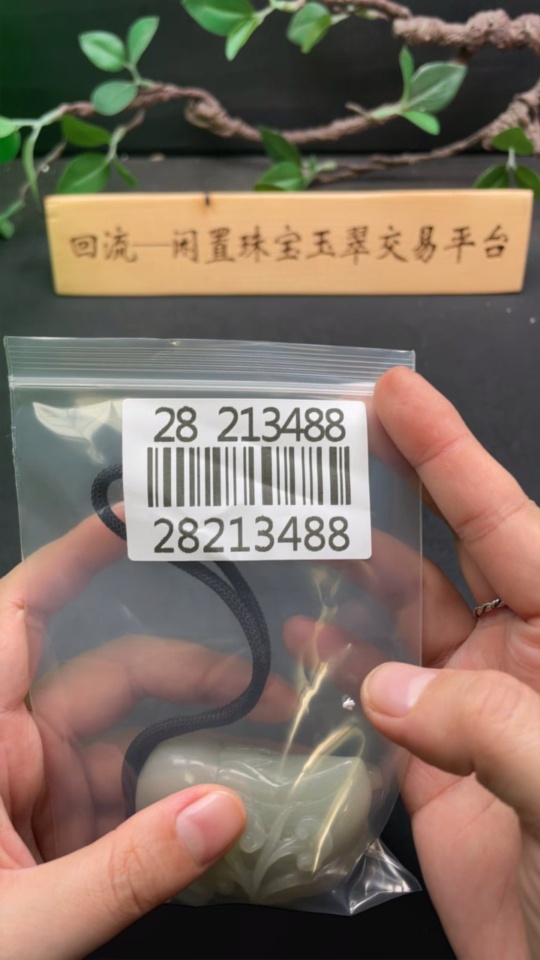 H28213488 Hetian Jade Handheld Piece Swan