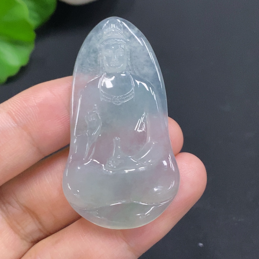 F30451845 Jadeite Guanyin Inlaid Piece Total Weight Approximately 9.6g