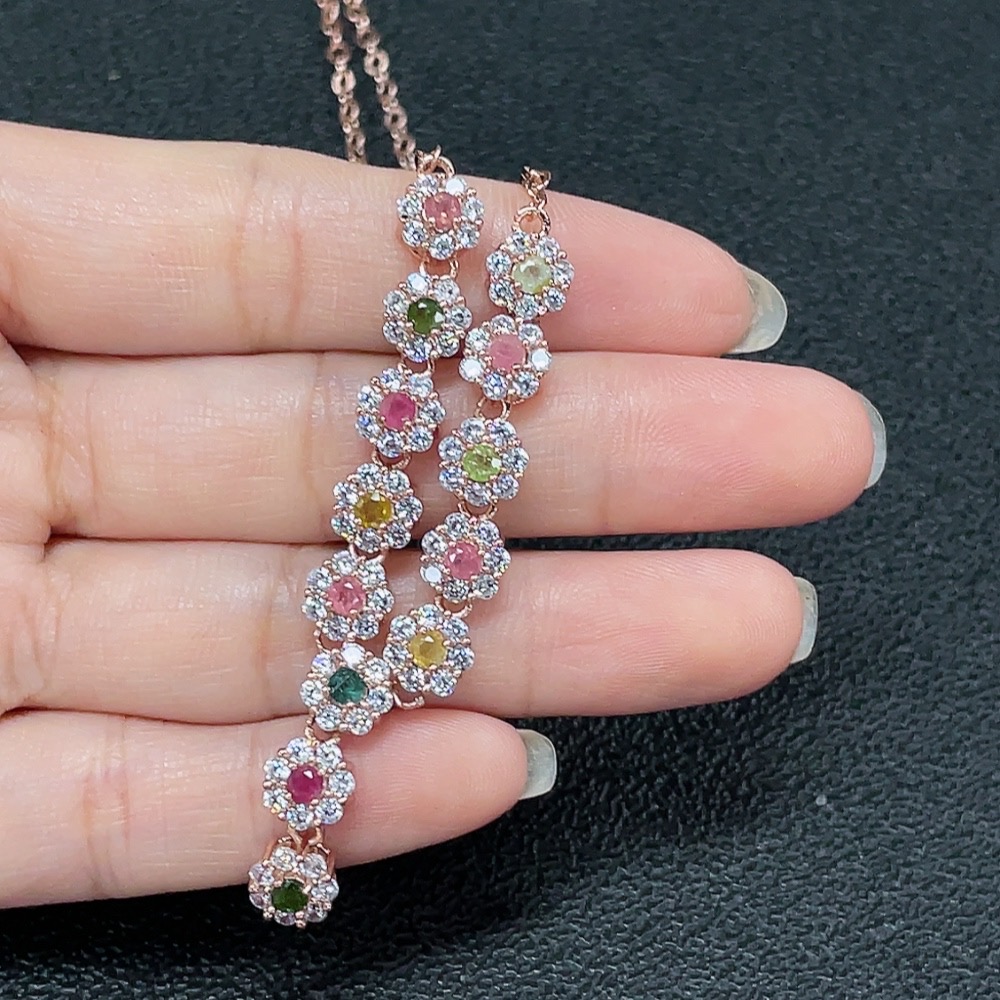 C34007916 Tourmaline Necklace Non-Gold Total Weight Approx.10.03g Size Approx.2.3mm