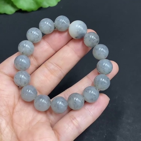 H33939937 Hetian Jade Bracelet Approximately 9.9mm Beads Total Weight About 26.5g